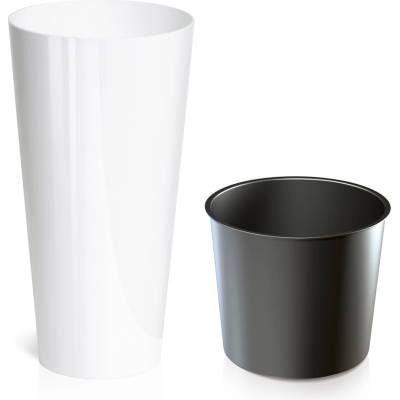 Prosperplast Kvetináč TUBUS SLIM biely lesk 25 cm