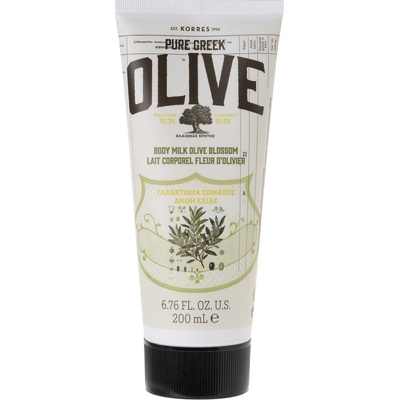 Korres Pure Greek Olive hydratační tělové mléko s řeckým extra panenským olivovým olejem s vůní olivového květu 200 ml
