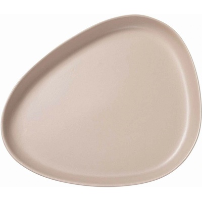 LIND DNA Servírovací tanier CURVE 35 cm, piesková, kamenina