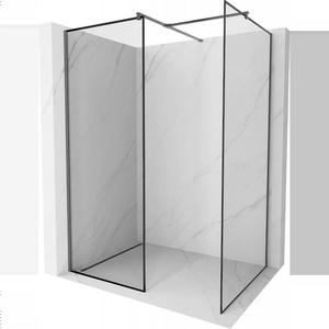 Mexen Kioto душ стена Walk-in 120 x 120 см, черна рамка, gun metal - 800-120-202-95-70-120 (800-120-202-95-70-120)