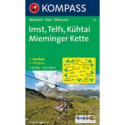 Kompass 35 Imst Telfs Kühtai Mieminger Kette 1:50 000 turistická mapa