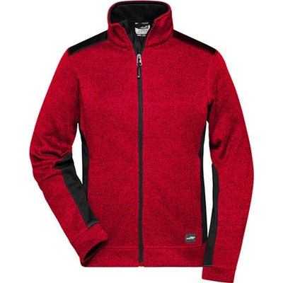 James & Nicholson dámská fleecová mikina JN861 Red Melange