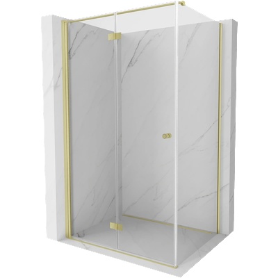 Mexen Mist-F сгъваема душ кабина лява 80 x 95 см, прозрачна, златно четкована - 8A6T-080-095-55-00-L (8A6T-080-095-55-00-L)