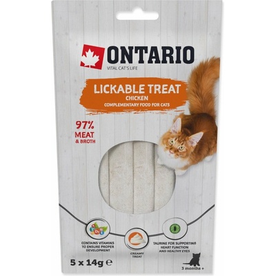 Ontario cat lízacia pochúťka kura 5 x 14 g