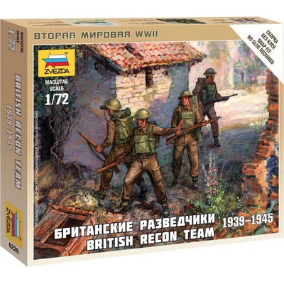 ZVEZDA Wargames WWII figurky 6226 British Recon Team 1:72