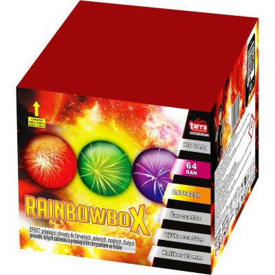 Ohňostroj Baterie výmetnic RAINBOW BOX 64 ran 6 1 ČÍNADOVOZPYRO BAT6423R