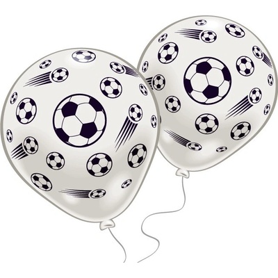 PartyDeco balónky bílé Fotbalové míče