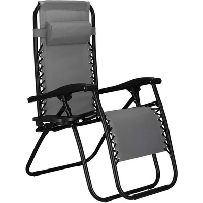 Zahradní polohovací křeslo SPRINGOS ZERO GRAVITY šedé