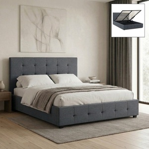 TopMebel Тапицирано легло Iro TopMebel с място за съхранение в антрацит 150x200cm