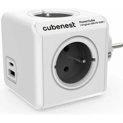 CubeNest PowerCube Original USB PD 20W A+C Sivá