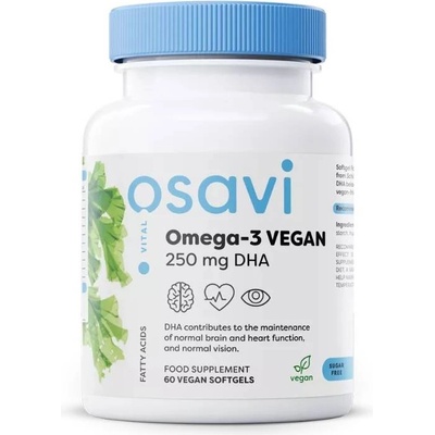 Osavi Omega-3 Vegan, 250 mg DHA, 60 гел капсули, Osavi