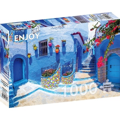 ENJOY Tyrkysová ulice v Chefchaouenu Maroko 1000 dielov