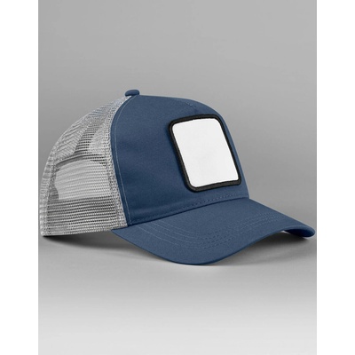 Beechfield Appliqué Patch 5 Panel Trucker modrá-sivá