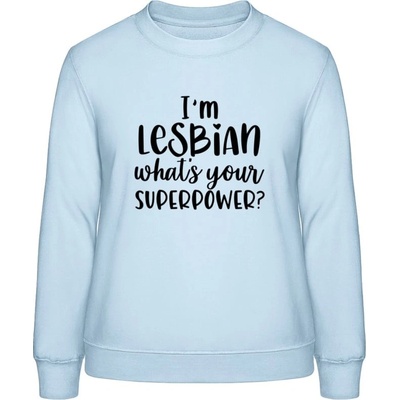 AWDis Sweat mikina Som lesbička aká je tvoja superschopnosť? nebeská modrá