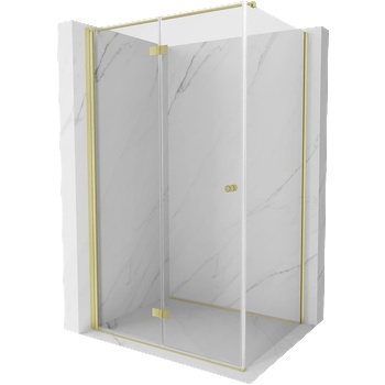 Mexen Mist-F сгъваема душ кабина лява 70 x 80 см, прозрачна, златно четкано - 8A6T-070-080-55-00-L (8A6T-070-080-55-00-L)
