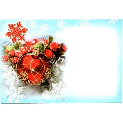Aria Vánoční obálky 177 x 120 mm - Červená ozdoba OB103