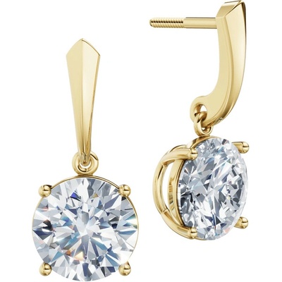 DF dámske náušnice 6423, žluté zlato s laboratorními diamanty o celkové váze 6.00 ct VS1/F