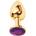 Sensual Метално дилдо Butt Plug "GOLD CRYSTAL PURPLE" 9 см. Размер - L