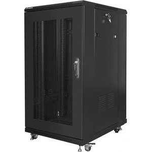 Lanberg Комуникационен шкаф LANBERG 19" 22U 600x800, Free-standing, Mesh врата, 800kg товароносимост - FF01-6822-23B (FF01-6822-23B)