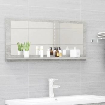 vidaXL Огледало за баня, бетонно сиво, 90x10, 5x37 см, ПДЧ (804584)