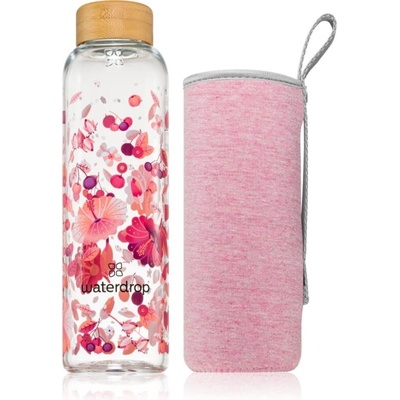 Waterdrop Glass Waterdrop Edition skleněná láhev na vodu 600 ml + obal na láhev