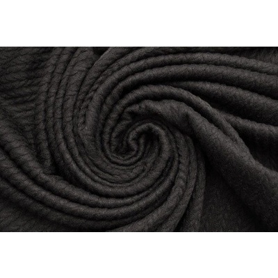 Metrový textil - úplet Vlna/akryl COPÁNKY ČERNÉ - látka s vlnou