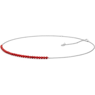 Gaura Pearls Stříbrný claudine přírodní korál SK22504N Červená