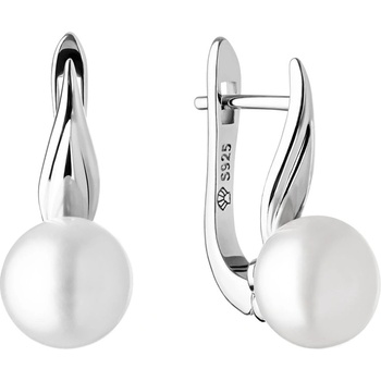 Gaura Pearls stříbrné s bílou řiční perlou Grace SK21224EL/W Bílá
