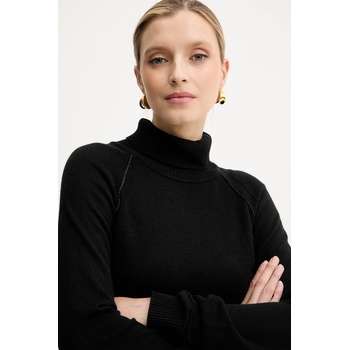 Silvian Heach Пуловер с вълна Silvian Heach SAM в черно с поло GPA25244LU (GPA25244LU)