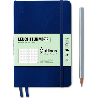 Leuchtturm1917 Outlines Notebook B6 Navy Blue tečkovaný