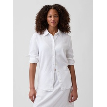 GAP Oversize košile z lněné směsi Easy Shirt Bílá