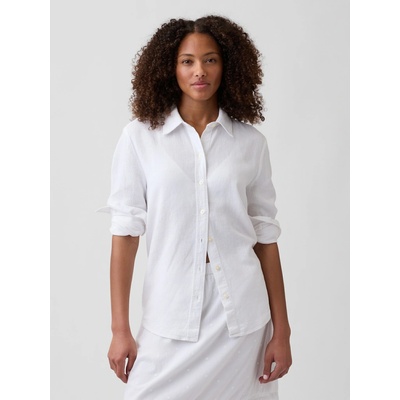 GAP Oversize košile z lněné směsi Easy Shirt Bílá