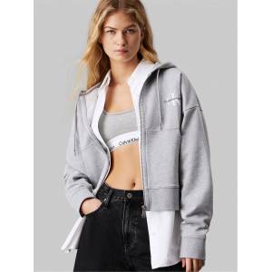 Calvin Klein Суичър Calvin Klein Jeans MONOLOGO FRENCH TERRY HOODIE - H Grey Heather