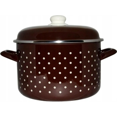 Metalac Hnědý puntík, smaltovaný hrnec Standard s poklicí 18 cm, 3 l