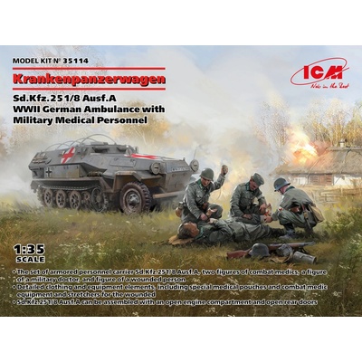 ICM 'Krankenpanzerwagen' Sd.Kfz.Ausf.A WWII German Ambulance with Military Medical Perso 1:35 251:8