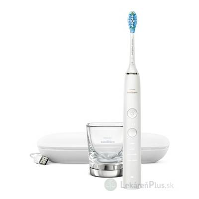 Philips Sonicare DiamondClean 9000 White elektrická sonická zubná kefka (HX9911/27) s nabíjacím puzdrom a pohárom, biela, 1x1 set