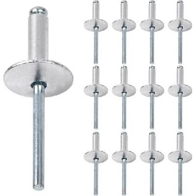 BYTLEOUTJ Hliníkové slepé nýty s velkou přírubou, 60 kusů, 4,8 mm x 20 mm, pro spojování kovů a dřeva, pro