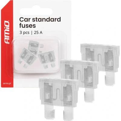 Autopoistky STANDARD púzdro 3 ks 25A AMIO-05108