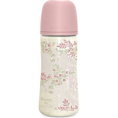 Suavinex kojenecká láhev Poetry fyziol průtok růžová 360ml