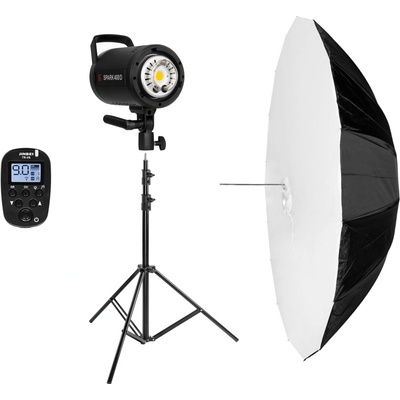 Phototools Set blesku SPARK 400D, statív, odpaľovač, dáždnikový softbox