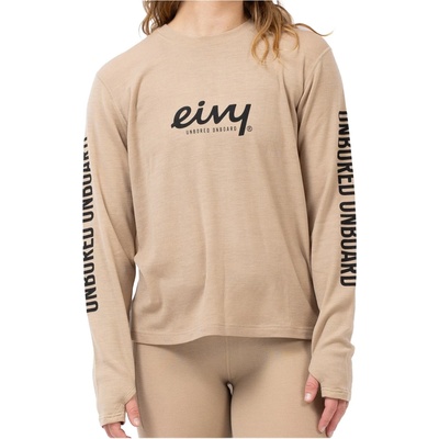 Eivy Дамско мериносово термобельо Eivy Women's Loose Fit MX Wool Rib Top Merino base layer - Sand (115-2509-0314)