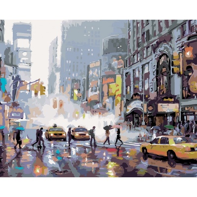 zuty Malování podle čísel Rušná ulice v New Yorku Richard Macneil 80 x 100 cm bez rámu a bez vypnutí