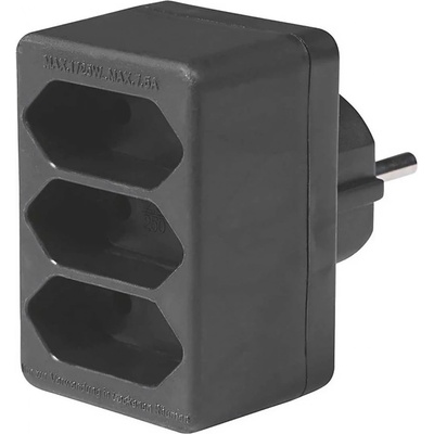 Euro rozbočka do zásuvky 3x černá