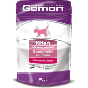 Gemon cat chunkies kitten with chicken - Пауч за подрастващи котета с Пиле - 100гр