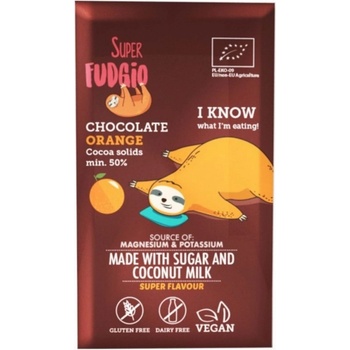 Super Fudgio Čokoláda s kokosovým mliekom a pomarančom BIO 80 g