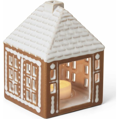Kähler Stojan na čajovú sviečku GINGERBREAD LIGHTHOUSE 12 cm, hnedá, kamenina