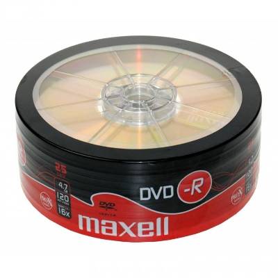 DVD-R MAXELL, 4, 7 GB, 16x, 25 бр (ML-DDVD-R4.7-25PK)