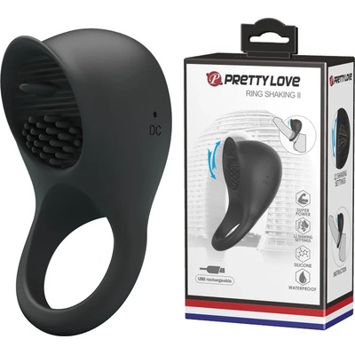 Вибриращ пенис пръстен, облизващ - Pretty Love Tongue Black (D-237575)