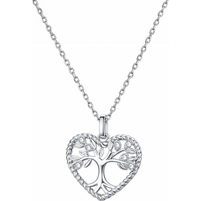 Grace Silver Jewellery Stříbrný se zirkony strom života srdce NH-BSN176/15 Stříbrná