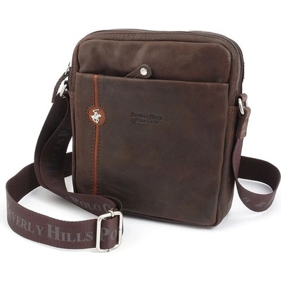 Beverly Hills Polo Club taška Crossbody kožená BHPC Explore M BH-382-25 3l hnědá